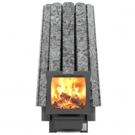 Дровяная банная печь GrillD Cometa 180 Vega Short Window Max Stone, серпентинит
