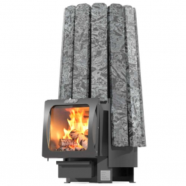 Дровяная банная печь GrillD Cometa 180 Vega Short Window Max Stone, серпентинит