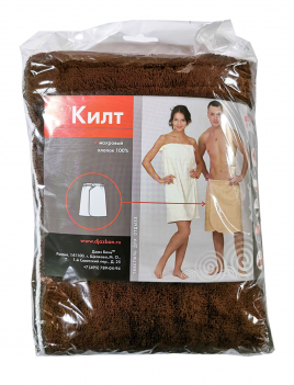 Килт для бани коричневый, мужской